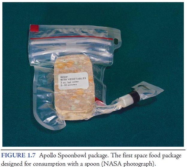 Apollo Spoonbowl package. The first space food package designed for consumption with a spoon (NASA photograph). 
