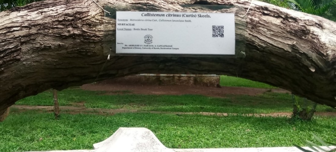 Park sign featuring QR code.